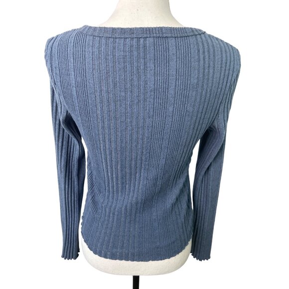 Aeropostale‎ Ribbed Blue Button Front Long Sleeve Henley Top Size L - Picture 2 of 9